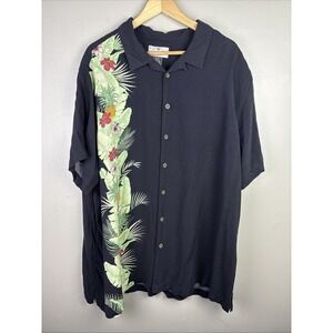 Oak Hill DXL 100% Rayon Hawaiian Camp Shirt Size 2xL Floral Print